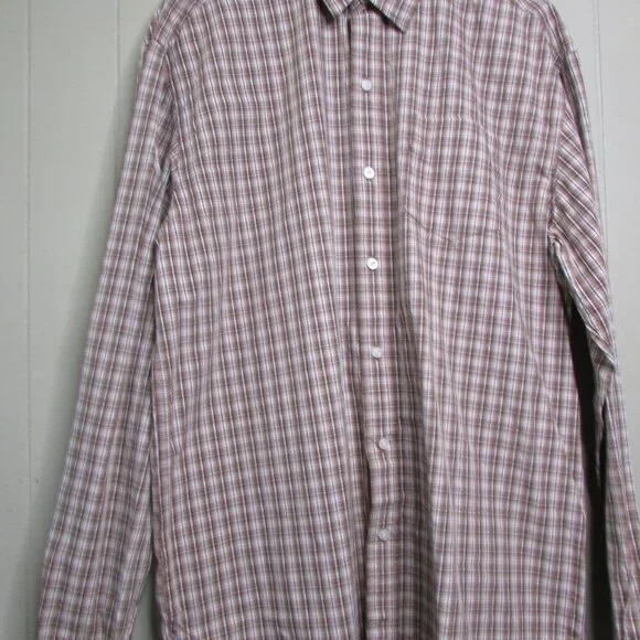 Magellan Sportswear Button Up Shirt XL Plaid Brown White - Picture 4 of 15